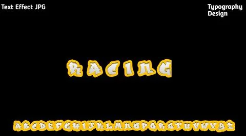 &amp;quot;The Action&amp;quot; text effect with complete uppercase alphabet set 库存插图