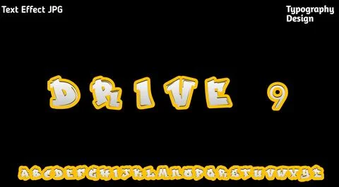 &amp;quot;The Action&amp;quot; text effect with complete uppercase alphabet set Stock Illustration