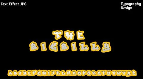&amp;quot;The Action&amp;quot; text effect with complete uppercase alphabet set Stock Illustration
