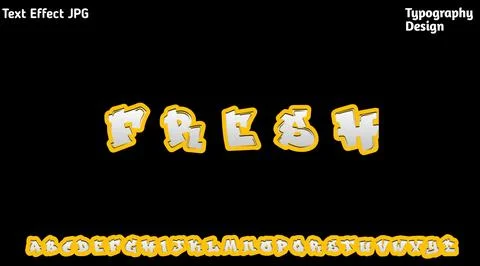 &amp;quot;The Action&amp;quot; text effect with complete uppercase alphabet set Stock Illustration