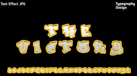 &amp;quot;The Action&amp;quot; text effect with complete uppercase alphabet set Stock Illustration