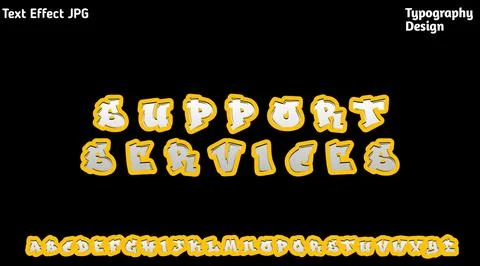 &amp;quot;The Action&amp;quot; text effect with complete uppercase alphabet set Stock Illustration