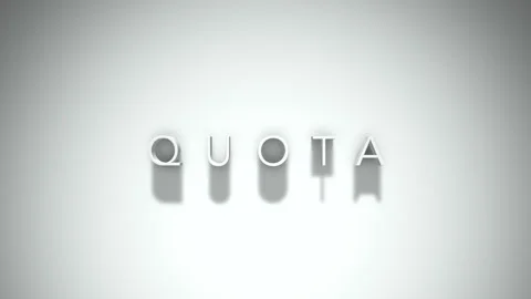 Quota 3D title animation with shadows on a white background Stock Footage 296507368
