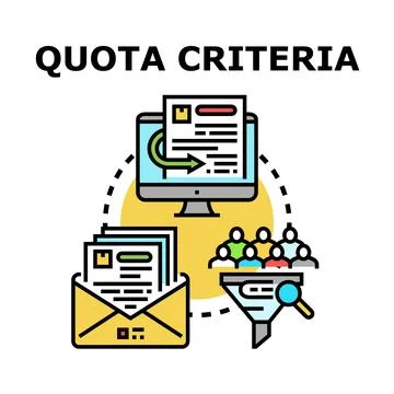 Quota criteria setting and application process Stock-Illustration