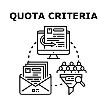 Quota criteria setting and application process Stock-Illustration