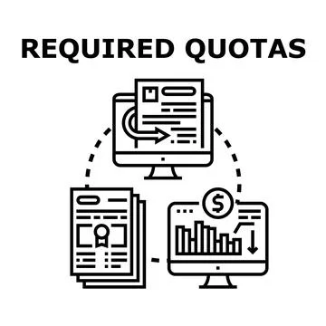 Quota management system setting performance goals Stock Illustration