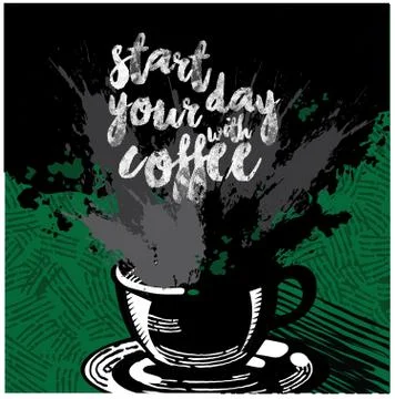 Quotation about coffee. Stock Illustration