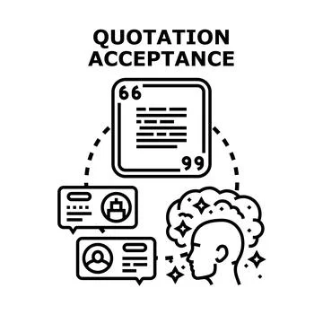 Quotation acceptance concept with brain and communication Stock Illustration