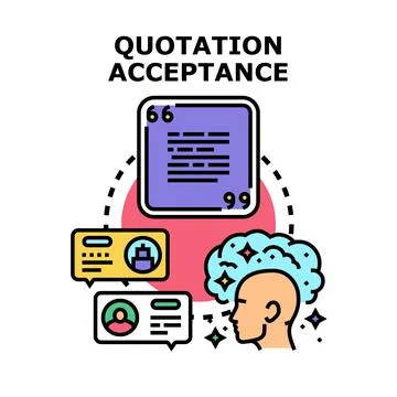 Quotation acceptance concept with brain and communication Stock Illustration