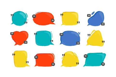 Quotation bubble. Colored bubbles for text and dialogs, citation frames with Stock Illustration