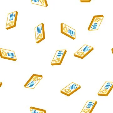 Quotation customer testimonial isometric icon seamless pattern Stock Illustration