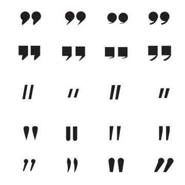 Quotation Mark icon on white background. flat style. Quotation Mark icon for Illustrazione stock