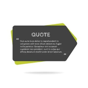 Quotation mark speech bubble. Empty quote blank citation template. Stock-Illustration