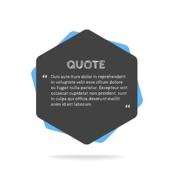 Quotation mark speech bubble. Empty quote blank citation template. Stock-Illustration