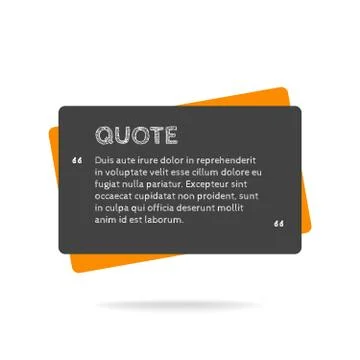 Quotation mark speech bubble. Empty quote blank citation template. Stock-Illustration