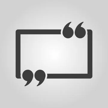 The Quotation Mark Speech Bubble icon. Quotes, citation, opinion symbol. Flat Stock-Illustration
