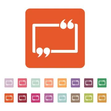 The Quotation Mark Speech Bubble icon. Quotes, citation, opinion symbol. Flat Stock-Illustration