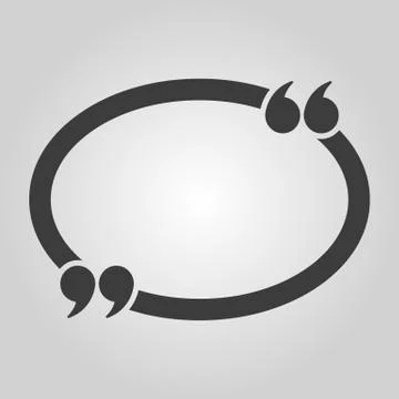 The Quotation Mark Speech Bubble icon. Quotes, citation, opinion symbol. Flat Stock-Illustration