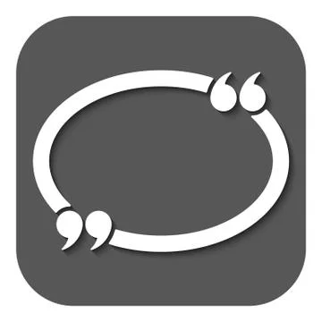 The Quotation Mark Speech Bubble icon. Quotes, citation, opinion symbol. Flat Stock-Illustration