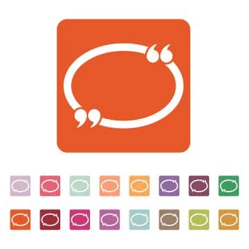 The Quotation Mark Speech Bubble icon. Quotes, citation, opinion symbol. Flat Stock-Illustration