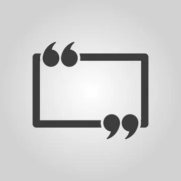 The Quotation Mark Speech Bubble icon. Quotes, citation, opinion symbol. Flat Stock-Illustration