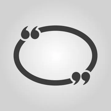 The Quotation Mark Speech Bubble icon. Quotes, citation, opinion symbol. Flat Stock-Illustration