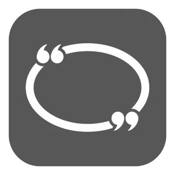 The Quotation Mark Speech Bubble icon. Quotes, citation, opinion symbol. Flat Stock-Illustration