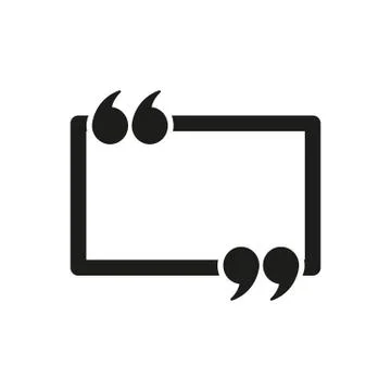 The Quotation Mark Speech Bubble icon. Quotes, citation, opinion symbol. Flat Stock-Illustration