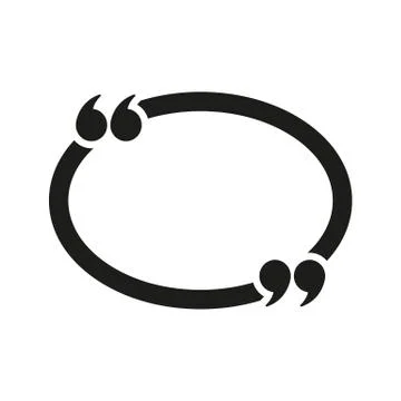 The Quotation Mark Speech Bubble icon. Quotes, citation, opinion symbol. Flat Stock Illustration