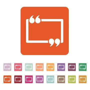 The Quotation Mark Speech Bubble icon. Quotes, citation, opinion symbol. Flat Stock-Illustration