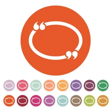 The Quotation Mark Speech Bubble icon. Quotes, citation, opinion symbol. Flat Stock-Illustration