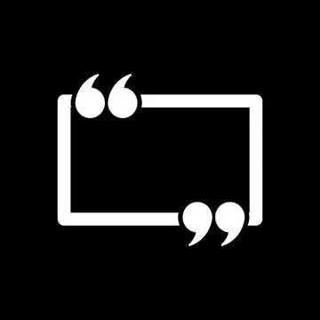 The Quotation Mark Speech Bubble icon. Quotes, citation, opinion symbol. Flat Stock Illustration