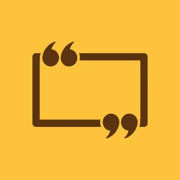 The Quotation Mark Speech Bubble icon. Quotes, citation, opinion symbol. Flat Stock-Illustration