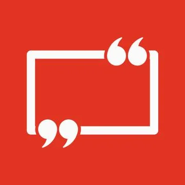 The Quotation Mark Speech Bubble icon. Quotes, citation, opinion symbol. Flat Stock Illustration