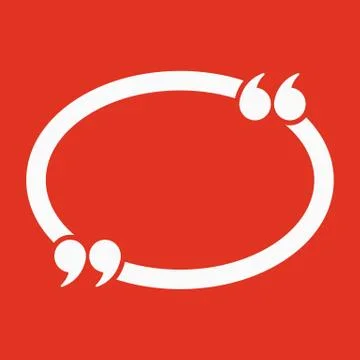 The Quotation Mark Speech Bubble icon. Quotes, citation, opinion symbol. Flat Stock-Illustration
