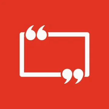 The Quotation Mark Speech Bubble icon. Quotes, citation, opinion symbol. Flat Stock-Illustration