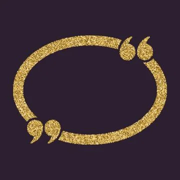 The Quotation Mark Speech Bubble icon. Quotes, citation, opinion symbol. Gold Stock-Illustration
