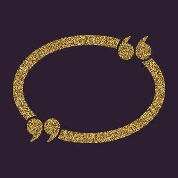The Quotation Mark Speech Bubble icon. Quotes, citation, opinion symbol. Gold Stock-Illustration