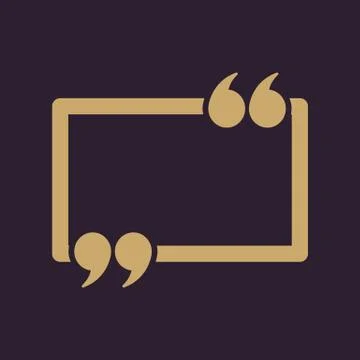 The Quotation Mark Speech Bubble icon. Quotes, citation, opinion symbol. Flat Stock Illustration