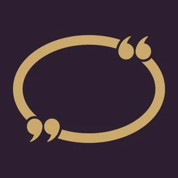 The Quotation Mark Speech Bubble icon. Quotes, citation, opinion symbol. Flat Stock Illustration