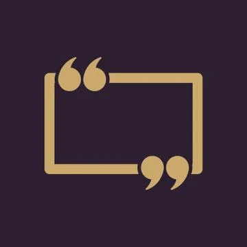 The Quotation Mark Speech Bubble icon. Quotes, citation, opinion symbol. Flat Stock-Illustration