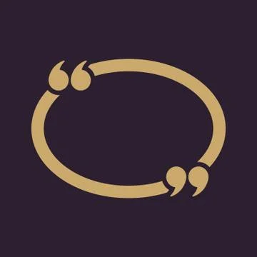 The Quotation Mark Speech Bubble icon. Quotes, citation, opinion symbol. Flat Stock-Illustration