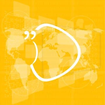 Quotation Mark Speech Bubble. Quote sign icon. Abstract background. Stock Illustration