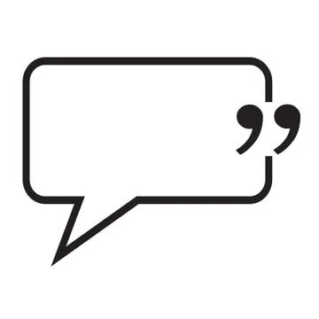 Quotation Mark Speech Bubble sign icon Illustration design Stock Illustration