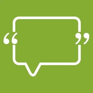 Quotation Mark Speech Bubble sign icon Illustration design Stock Illustration
