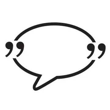 Quotation Mark Speech Bubble sign icon Illustration design Stock Illustration