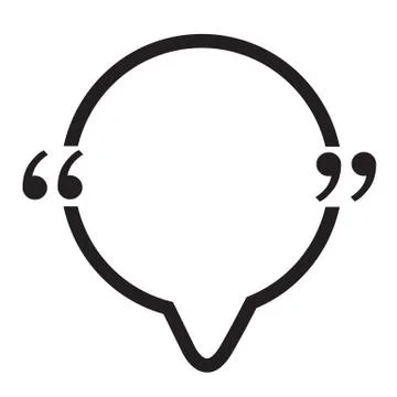 Quotation Mark Speech Bubble sign icon Illustration design Stock Illustration