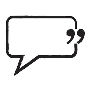 Quotation Mark Speech Bubble sign icon Illustration design Stock Illustration