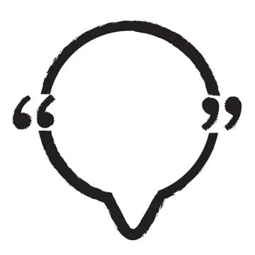 Quotation Mark Speech Bubble sign icon Illustration design Stock Illustration