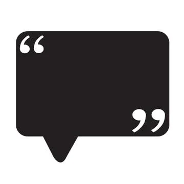 Quotation Mark Speech Bubble sign icon Illustration design Stock Illustration